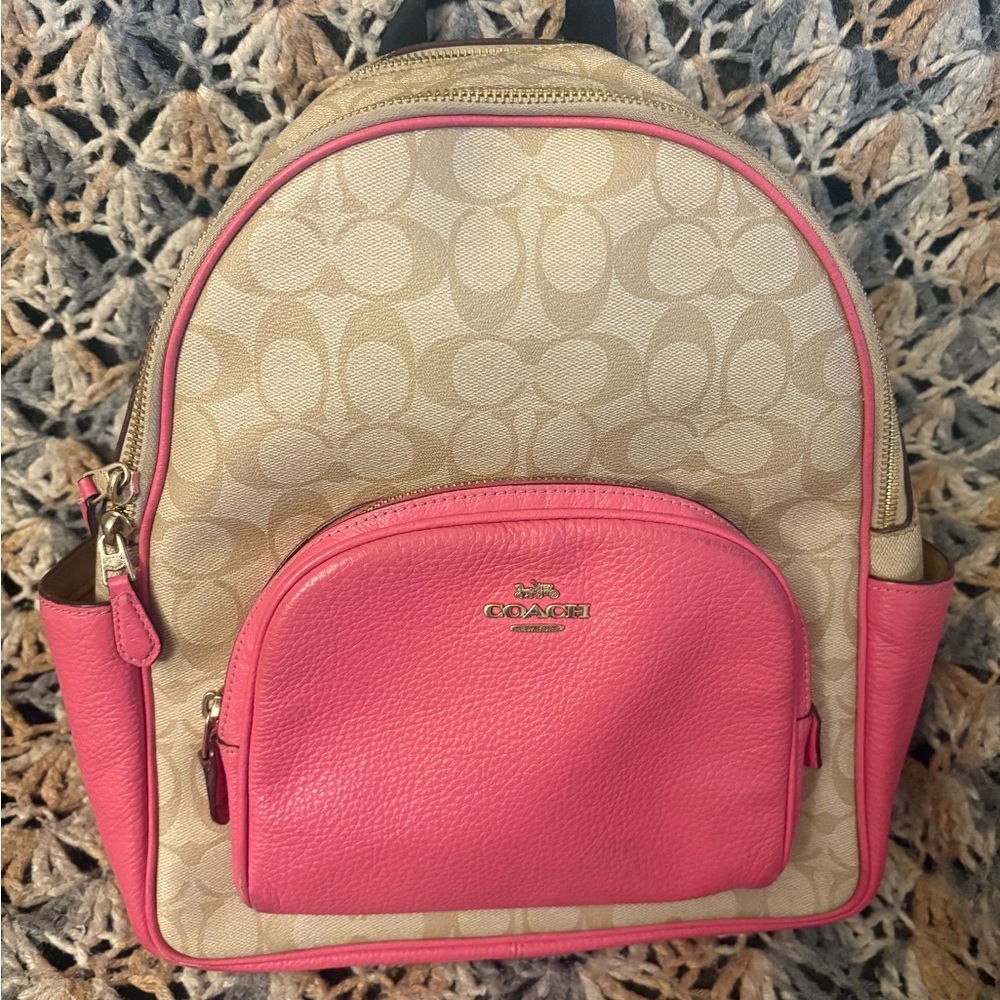Coach Beige and Pink Women's Backpack